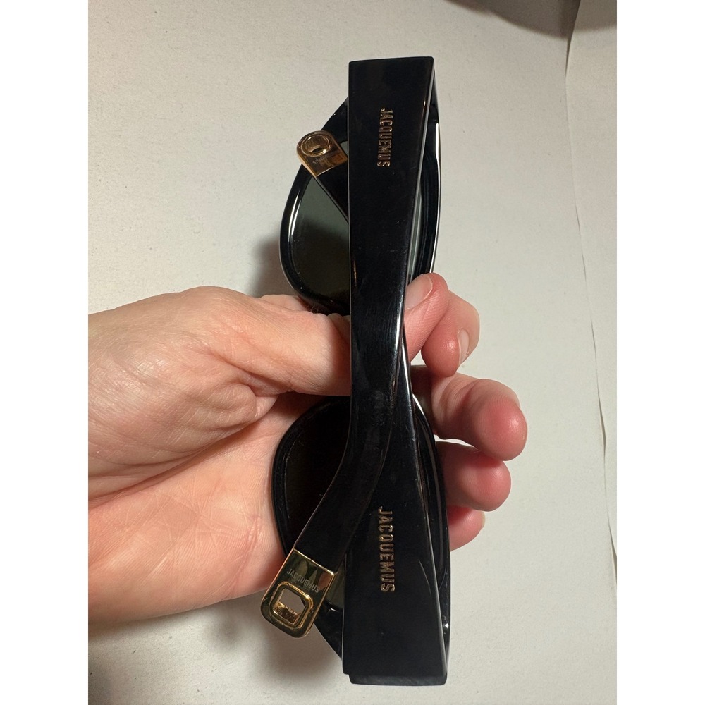 Jacquemus Sunglasses Black Acetate Oval‎ Gold Detail Women - Picture 12 of 12